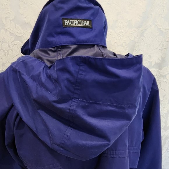 Pacific Trail Blue Lightweight Windbreaker with Hood - Picture 7 of 13